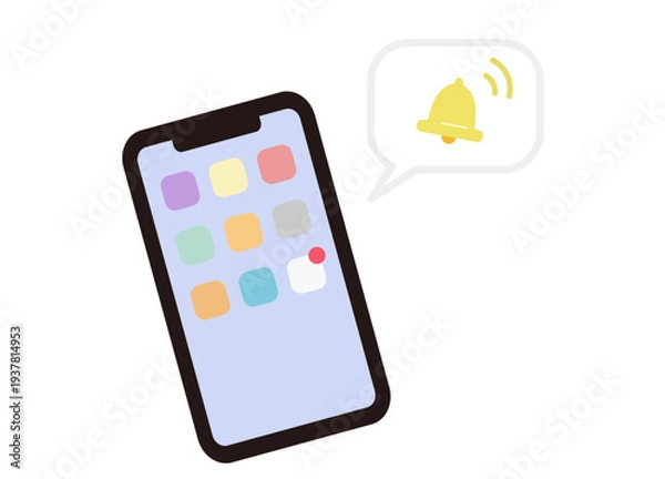 Obraz スマホの通知イメージイラスト素材