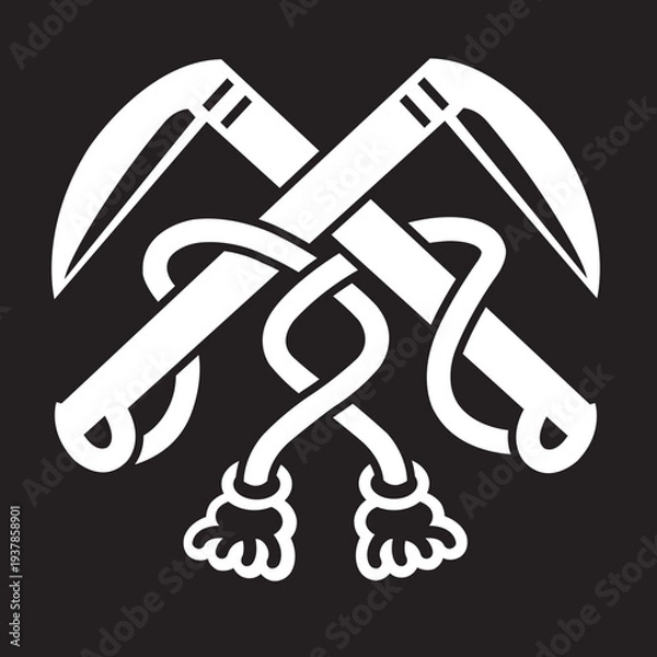 Obraz 日本の伝統的な器物紋の家紋「鎌紋」のイラストベクターデータです