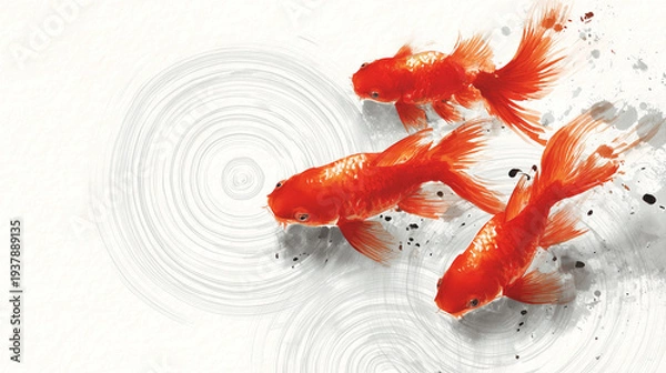 Obraz 水彩の金魚