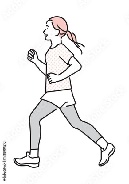 Obraz シンプル　イラスト　妊活のために運動をする女性のイメージ ベクターイラスト