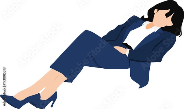 Obraz 昼寝をする女性のイラスト	