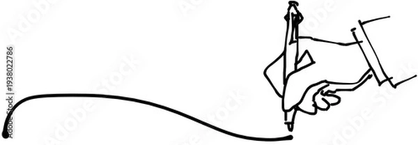 Obraz ペンで線を聞いているアナログイラスト