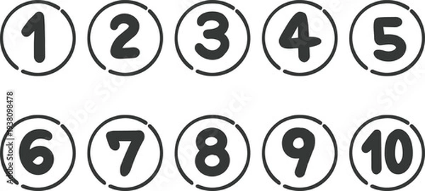 Obraz 数字のアイコン　ベクター（モノクロ）