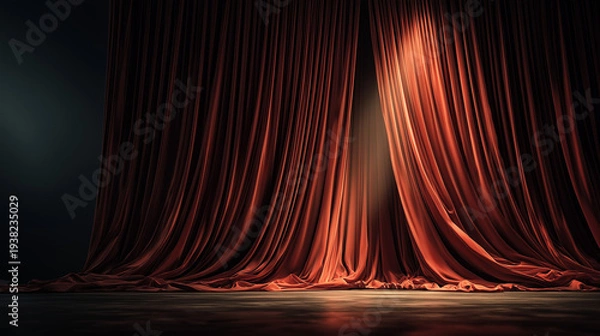 Obraz クラシックな劇場の赤い緞帳と豪華なステージ（オペラ・コンサート・舞台背景）