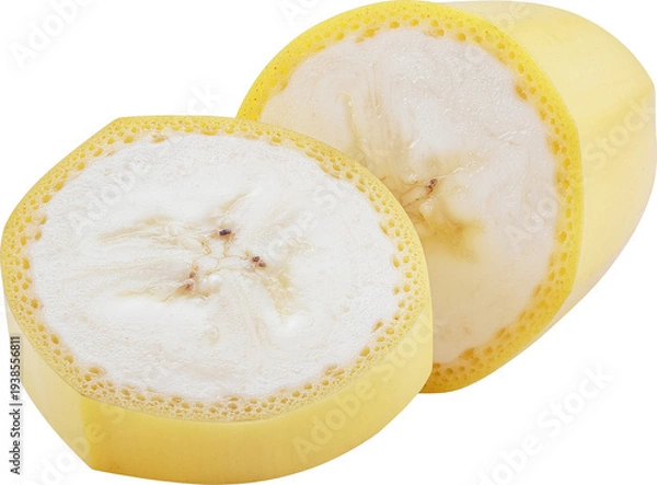 Obraz 과일-바나나-바나나 단면-바나나 과육-가로로 자른 바나나 단면-단면이 보이는 바나나-바나나 원형 단면-바나나 슬라이스-바나나 껍질-배경 제거