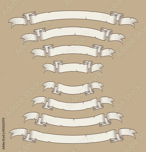 Obraz Papyrus Scroll Curved Center Uwards n Downwards Four Sizes 1