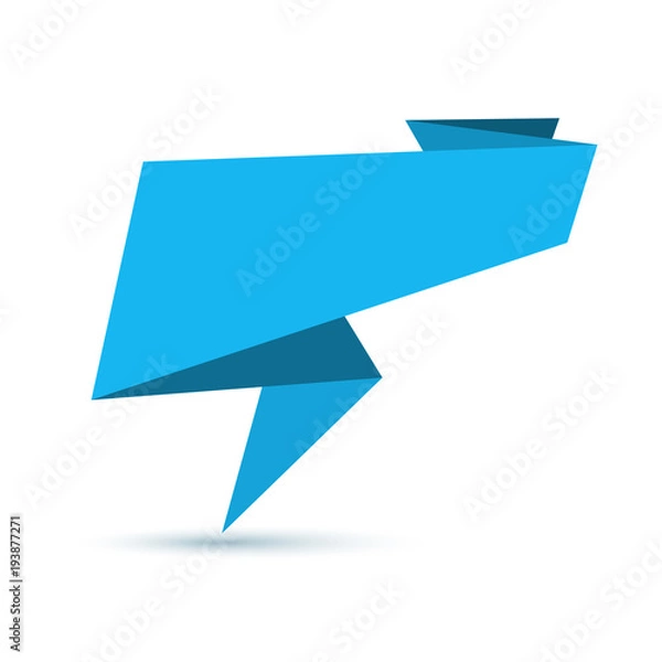 Fototapeta Abstract origami speech bubble. Vector illustration