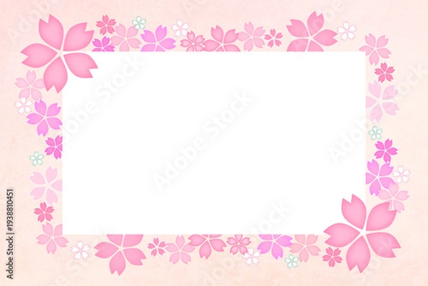 Obraz 春のピンクの桜の花のフレーム