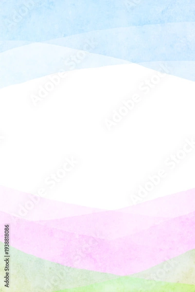 Obraz 春イメージの空とピンクのフレーム背景 縦