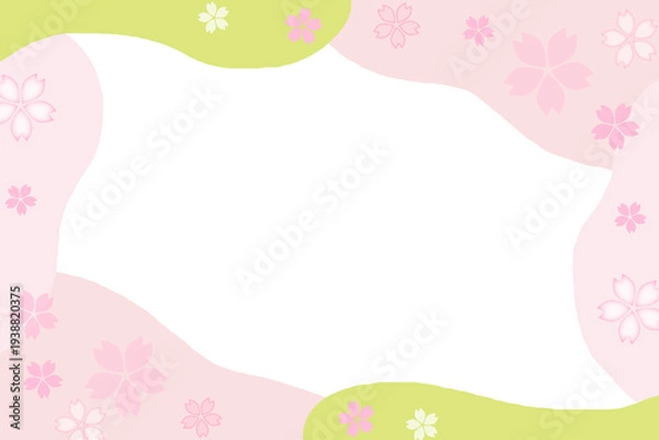 Obraz 春イメージの桜のフレーム背景