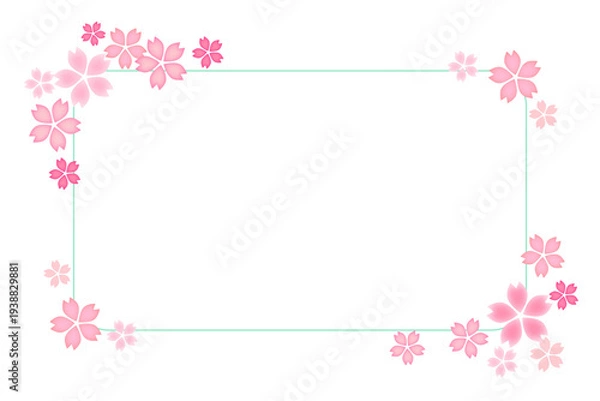 Obraz 春のピンクの桜の花の飾り枠