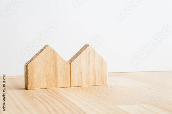 Obraz ナチュラルな木の家　背景素材　二世帯住宅　ライフスタイル　シンプル　コピースペース