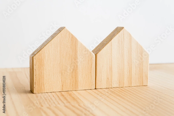 Obraz ナチュラルな木の家　背景素材　二世帯住宅　ライフスタイル　シンプル