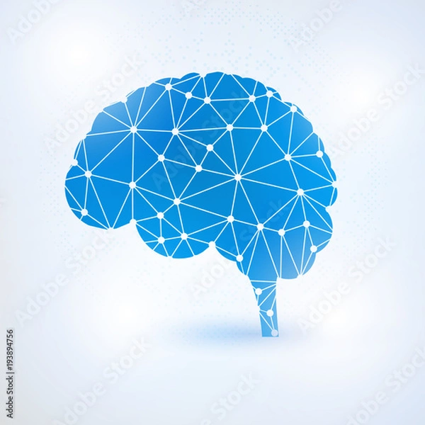 Fototapeta Artificial intelligence brain concept with Binary Digits