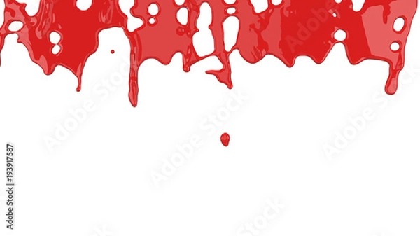 Fototapeta red paint flows down