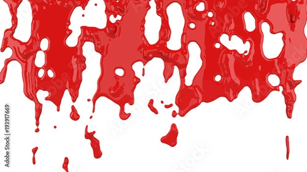 Fototapeta red paint flows down