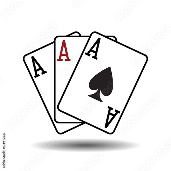 Obraz Three aces playing cards vector illustration