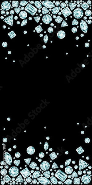 Fototapeta Black background with two diamond borders