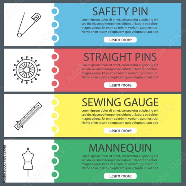 Fototapeta Tailoring web banner templates set