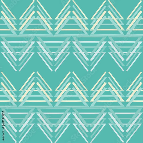Obraz Seamless geometric pattern. The texture of the triangles. Scribble texture. Textile rapport.