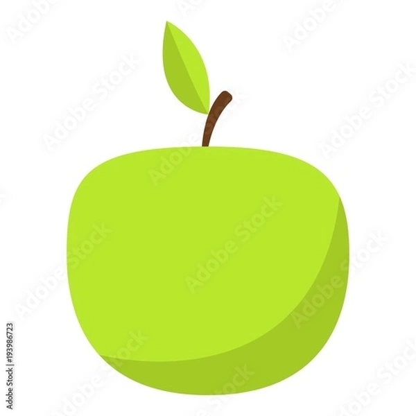 Obraz Green apple icon, flat style