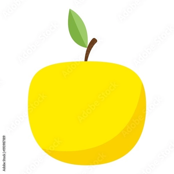 Obraz Yellow apple icon, flat style