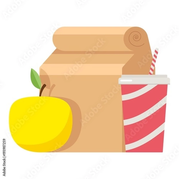 Obraz Lunch box icon, flat style