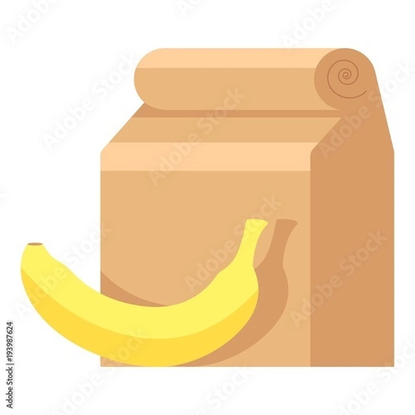 Obraz Lunch box icon, flat style