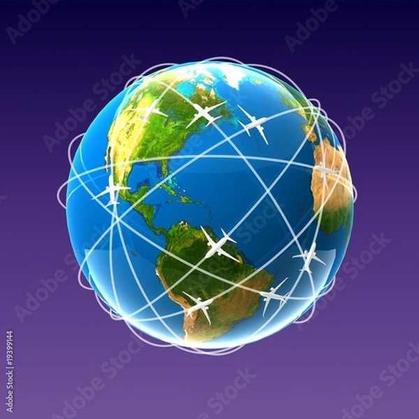 Obraz globe with plane