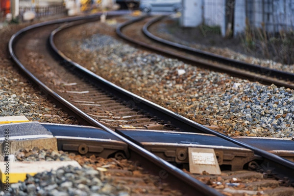 Obraz 名鉄瀬戸線の線路と駅周辺の風景