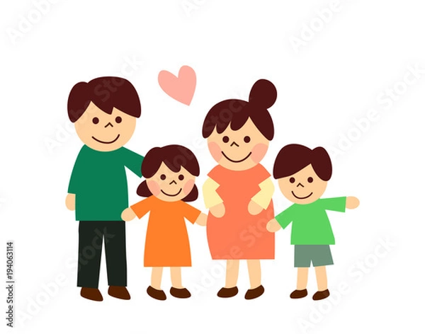 Fototapeta 妊婦と家族