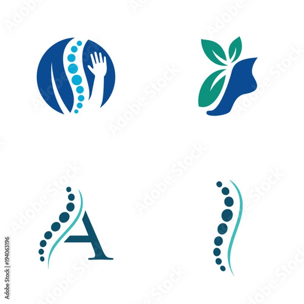 Obraz physical therapy logo vector icon illustration collection
