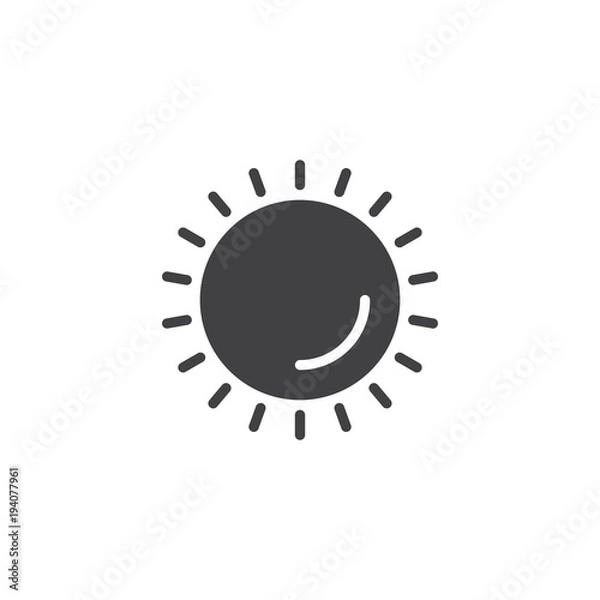 Fototapeta Shining sun vector icon. filled flat sign for mobile concept and web design. Sun simple solid icon. Symbol, logo illustration. Pixel perfect vector graphics