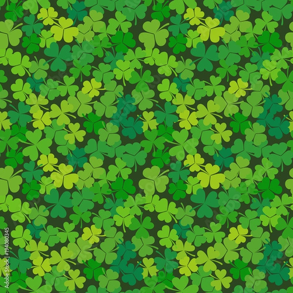 Fototapeta Vector shamrock modern seamless pattern
