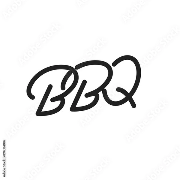 Fototapeta BBQ. BBQ lettering illustration. BBQ label badge emblem