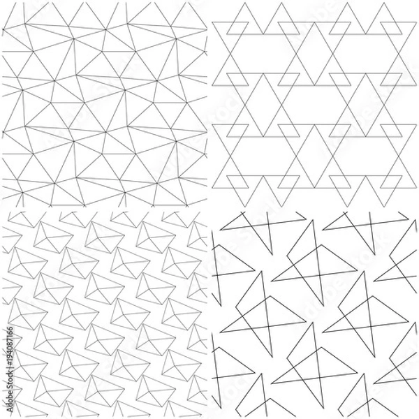 Fototapeta Geometric patterns. Black elements on white backgrounds