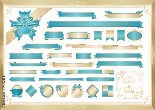 Fototapeta リボン フレーム フォーマル セット