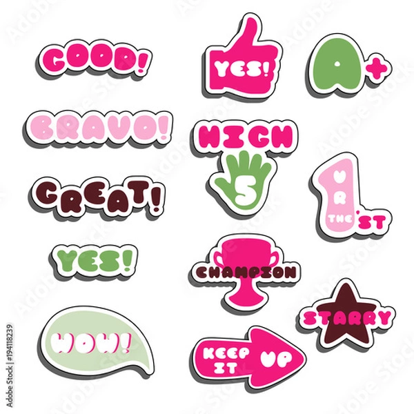 Fototapeta Vector Achievement school Labels set.