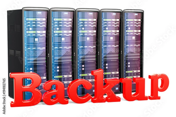 Fototapeta Backup Server concept. 3D rendering