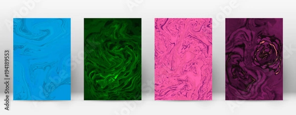 Fototapeta Abstract cover. Modern design template. Admirable suminagashi marble. Minimalistic hipster flyer design. Creative trendy abstract cover. Vector illustration.