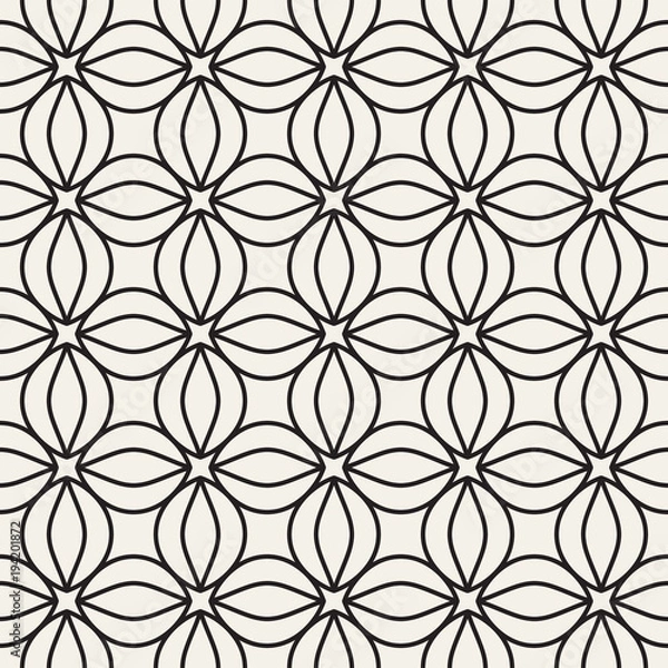 Fototapeta Vector seamless pattern. Modern stylish texture. Geometric striped ornament. Monochrome lattice