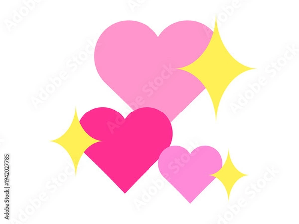 Obraz キラキラトリプルハートアイコン