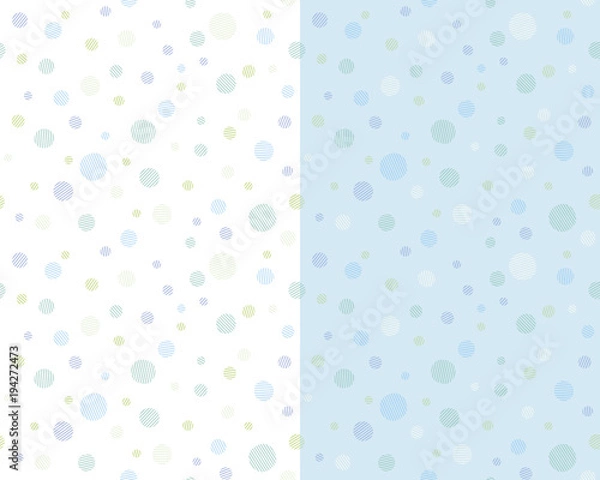 Fototapeta Pattern swatch, Very light color striped polka dots.（blue）