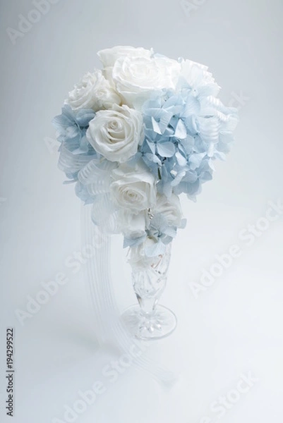 Obraz プリザーブドフラワー　ブーケ　青白　