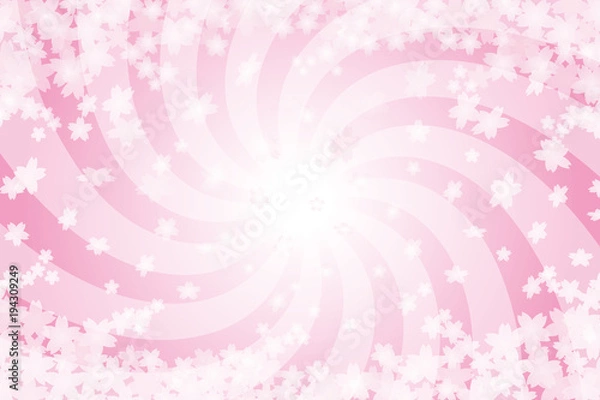 Obraz 背景素材壁紙,和風,桜の花びら,さくらの木,春,満開,渦巻き,集中線,無料,広告,宣伝,フリー,螺旋