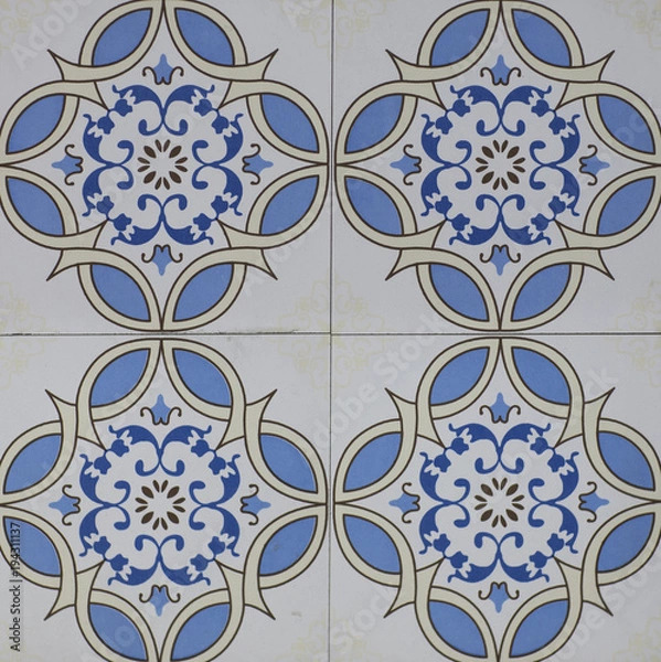Fototapeta abstract floral mosaic pattern, ceramic tile