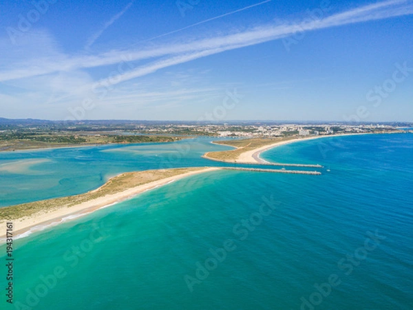 Fototapeta Aerial view of Lagos and Alvor, Algarve, Portugal