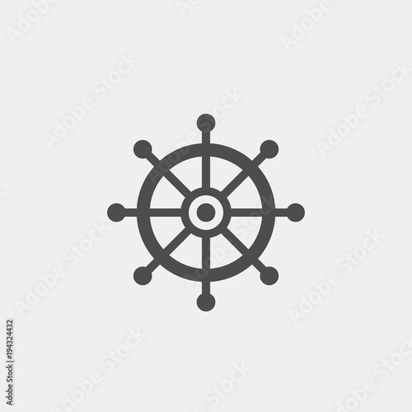 Fototapeta Helm flat vector icon. Rudder flat vector icon. Sea flat vector icon