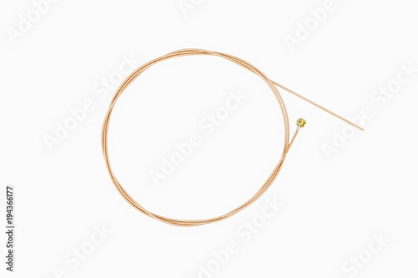 Obraz Single guitar string on white background.