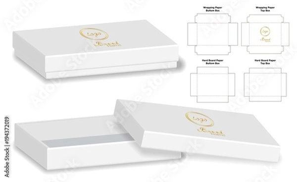 Obraz Box packaging die cut template design. 3d mock-up